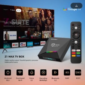Z1 Max TV Box Android 15 iptv Allwinner H618 Quad Core 4G 5G Dual WiFi HD 8K 4K Mediaspeler BT 5.0 Ondersteuning Voice remote TV Box